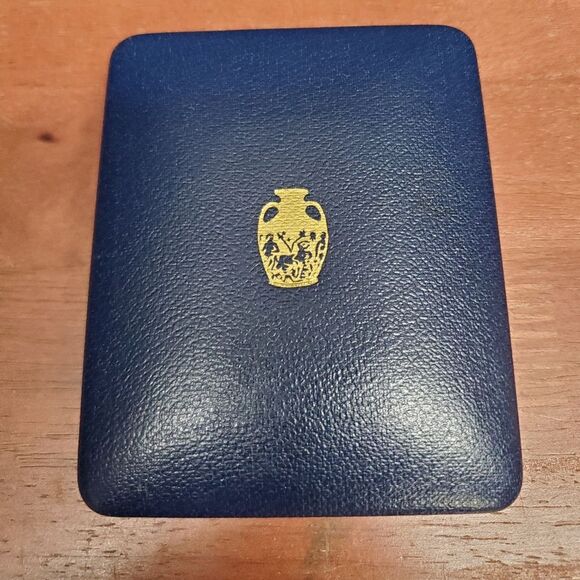 Vintage Wedgwood Jasperware Blue White "Dancing Hours" Egg Pendant - Picture 7 of 9